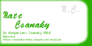 mate csanaky business card