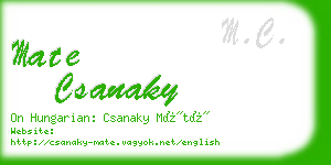 mate csanaky business card